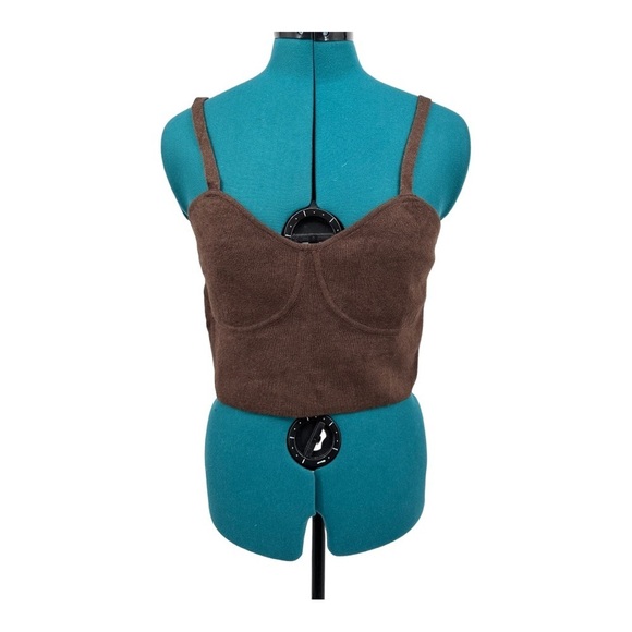 Noisy May MADDISON CROP SWEATER BRA TOP IN PINECONE NWOT - Picture 4 of 9